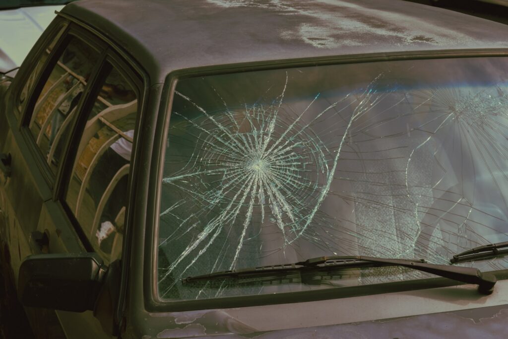 Windscreen being fitted on site